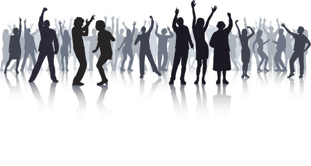 跳舞的人(每个剪影都是详细和完整的)图片下载