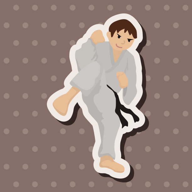 跆拳道主题元素向量，eps图片下载