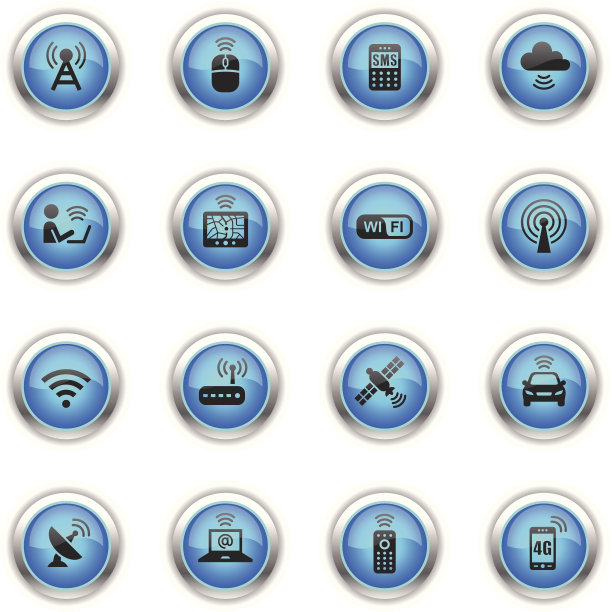 蓝色图标-无线技术图片下载