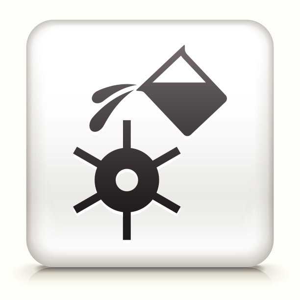 免版税矢量图标按钮，带有水车图标图片下载