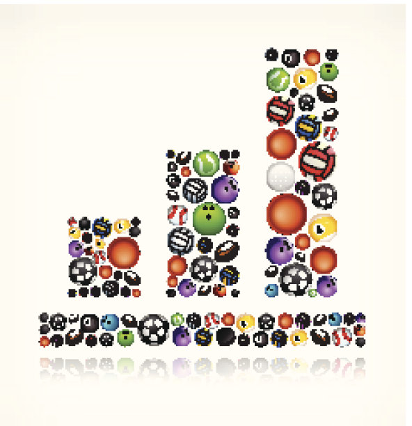 在体育球成功的条形图图片下载