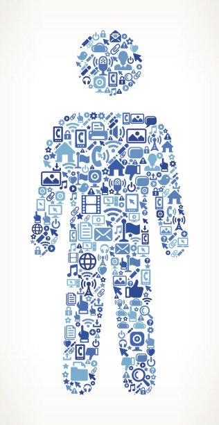 男性简笔画矢量技术模式背景图片下载