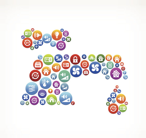 水龙头与家庭自动化和安全矢量图形图片下载