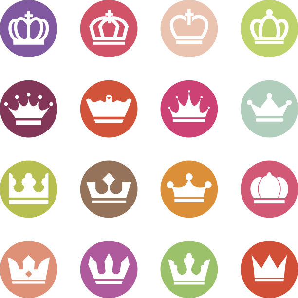 彩色皇冠按钮图片下载