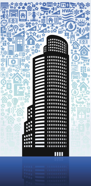 金融建设的家庭自动化和安全矢量背景图片下载