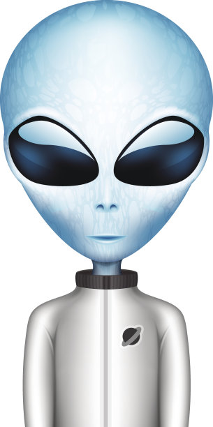 穿着太空服的外星人卡通形象图片下载