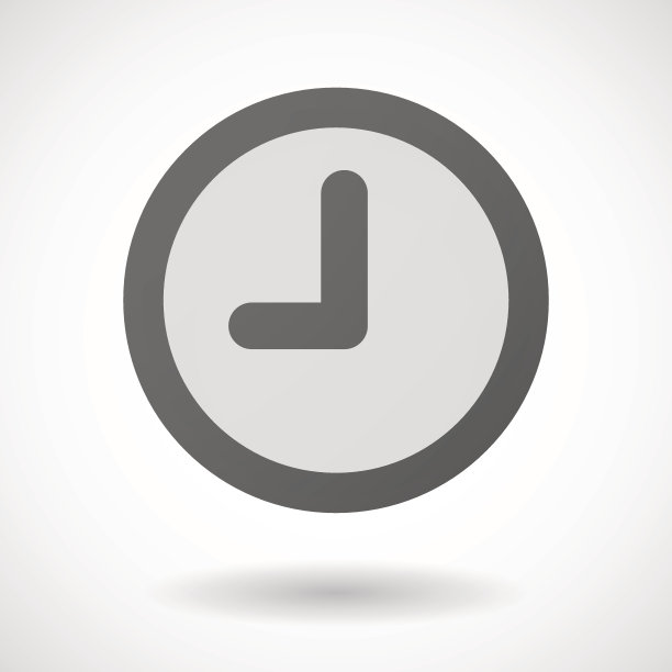 时钟图标上的白色背景图片下载