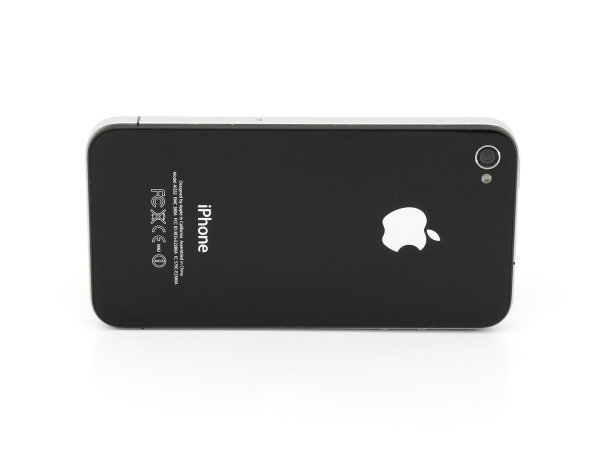 黑色苹果iPhone 4孤立在白色图片下载