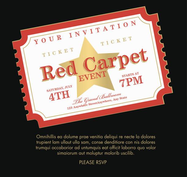 复古风格一般地毯活动门票邀请模板图片下载