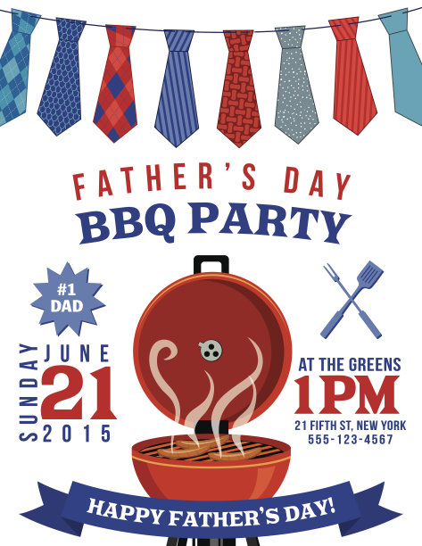 父亲节烧烤邀请模板图片下载