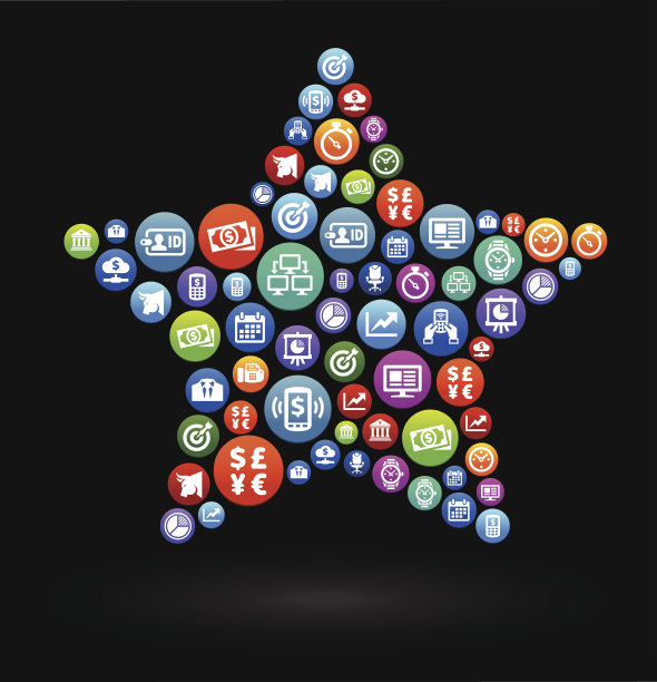 星型业务和金融矢量按钮背景图片下载