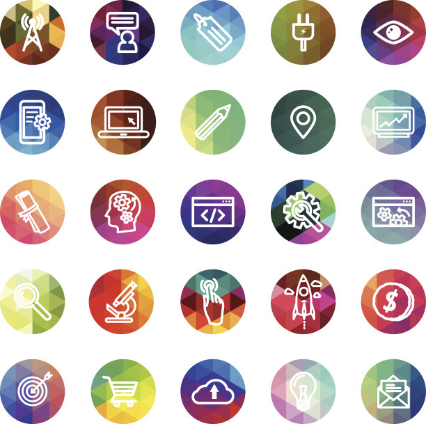 电脑图标上的圆形马赛克按钮图片下载