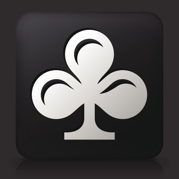黑色方形按钮与纸牌俱乐部图片下载