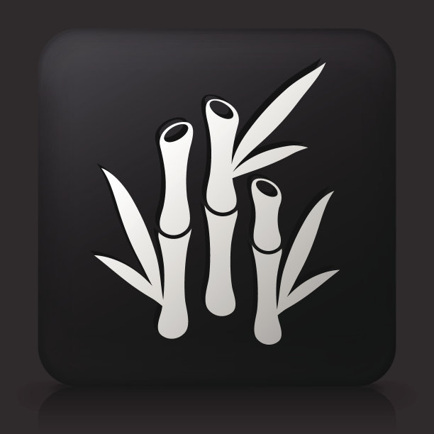 黑色方形纽扣与竹子图片下载