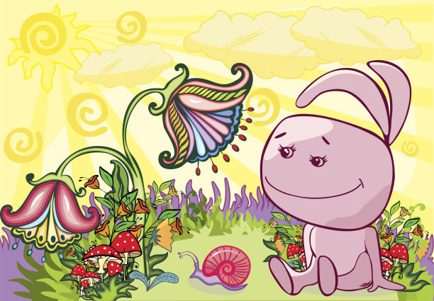 兔子和花图片下载