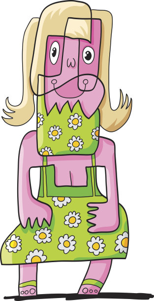 放松的女人涂鸦角色图片下载