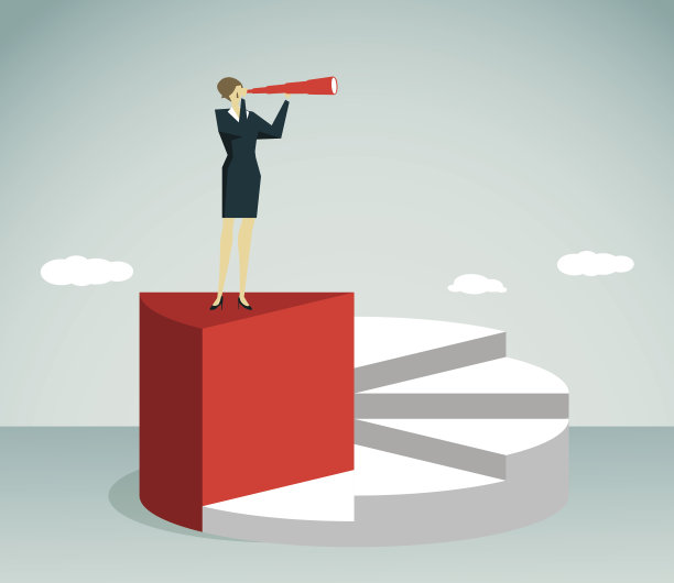 商人拿着公文包站在岩石上图片下载