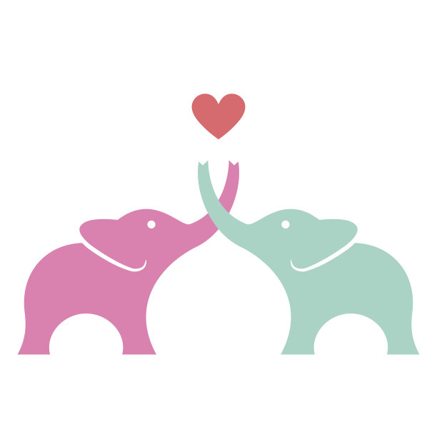 大象在爱的载体图片下载