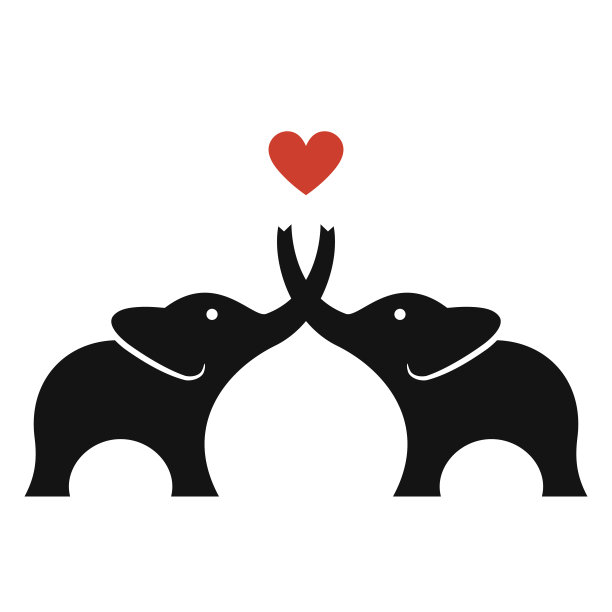 大象在爱的载体图片下载