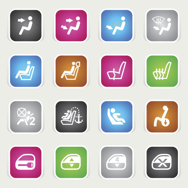 多色图标-汽车控制指示器图片下载