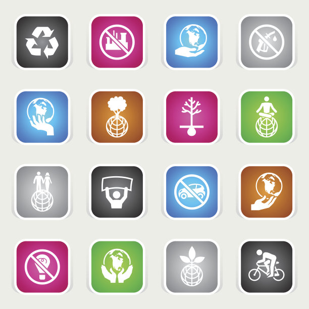 多色图标-地球日图片下载