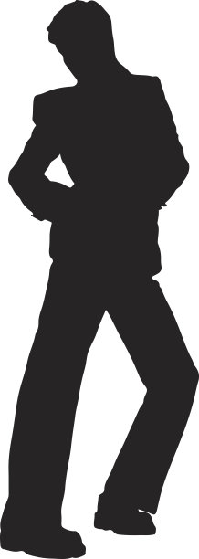 迪斯科男舞者剪影图片下载