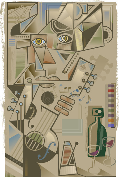 立体派的吉他手图片下载