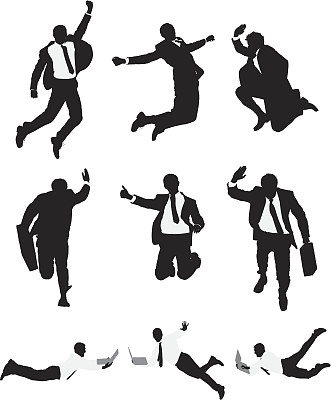 矢量商人在空中跳跃图片下载