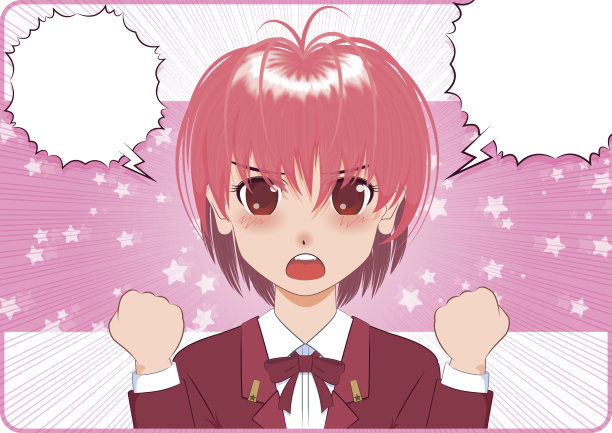 日本漫画风格[愤怒的女孩]图片下载