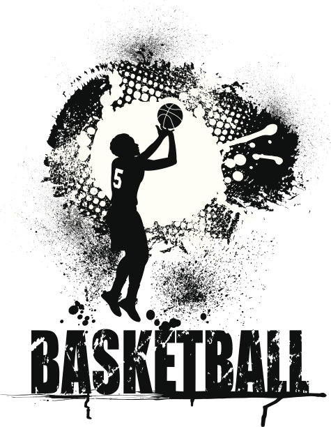 篮球Grunge图形类型-女孩图片下载