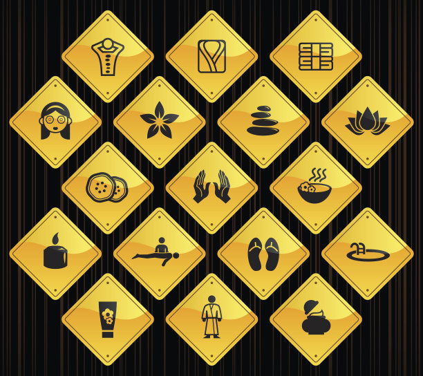 黄色路标-水疗与健康图片下载