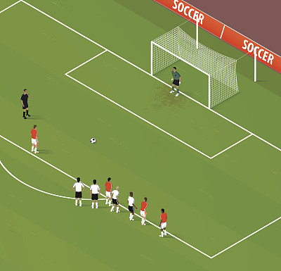 等距足球罚点球图片下载