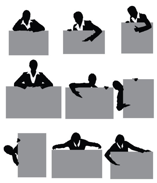 举着标语牌的商人图片下载