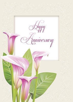 马蹄莲周年纪念卡片图片下载