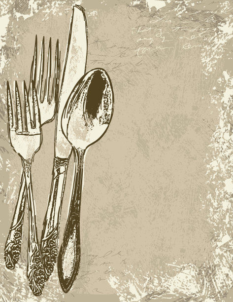 晚餐邀请背景用具图片下载