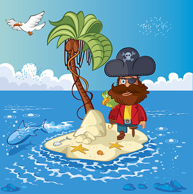 岛屿与海盗船长图片下载