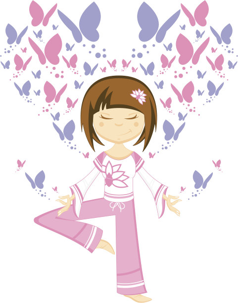蝴蝶瑜伽女孩图片下载