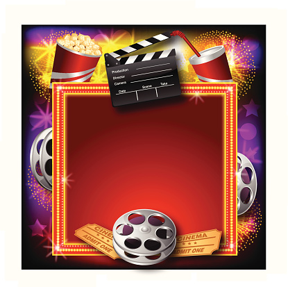 美丽的电影背景与字幕显示图片下载