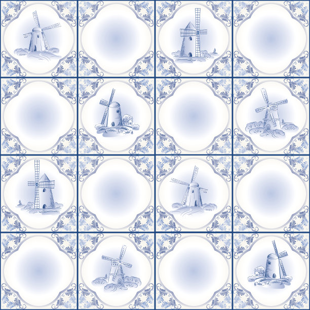 风车瓷砖模式图片下载