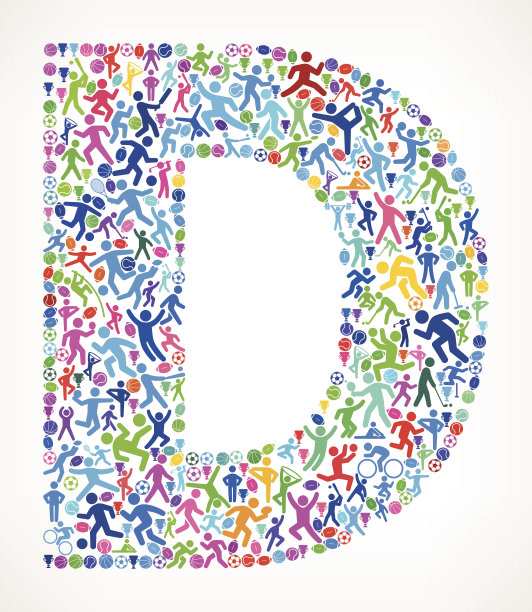 字母D健身运动和运动模式矢量背景图片下载