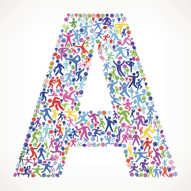 字母A健身运动和运动模式矢量背景图片下载