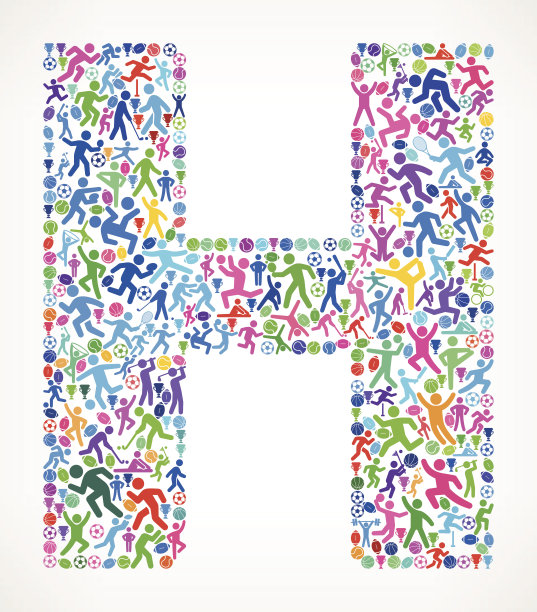 字母H健身运动和运动模式矢量背景图片下载