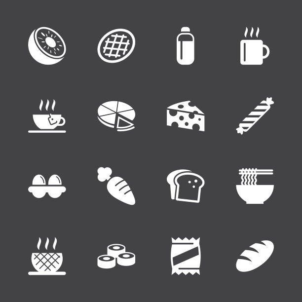 吃的图标集2 -白色系列| EPS10图片下载