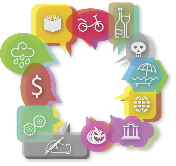 讲话气泡与日常生活图标图片下载