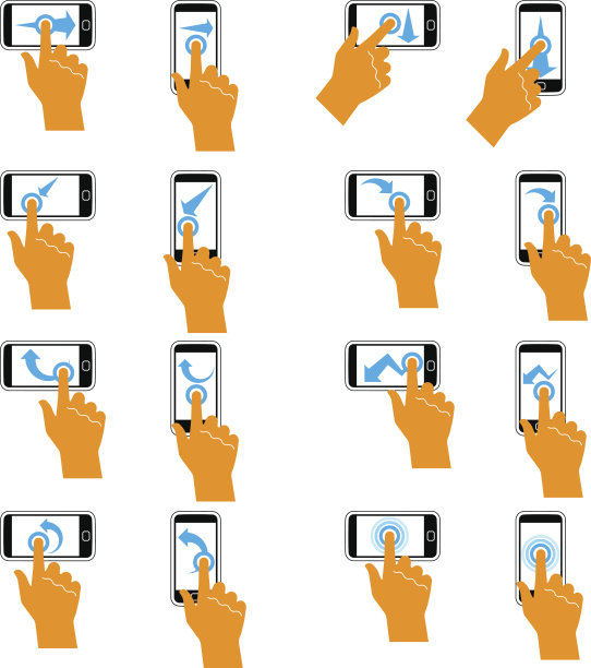 智能手机和交互式触摸手势(1个手指)图片下载