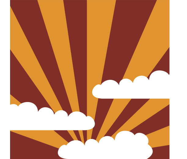 太阳冲破天空和云(矢量)图片下载