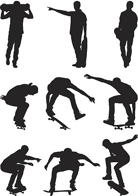 在滑板上表演特技的人图片下载