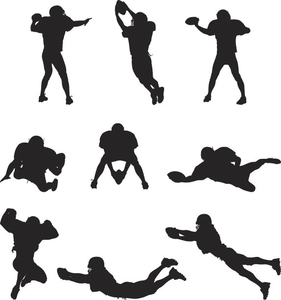 多幅男人踢美式足球的画面图片下载