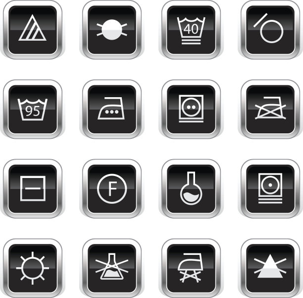 超光泽黑色图标-纺织品护理图片下载