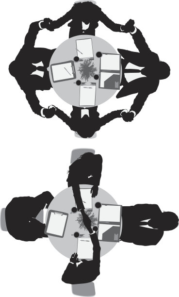 业务团队的高角度拍摄图片下载